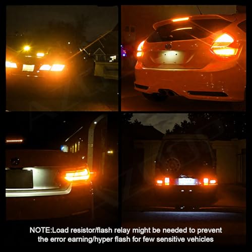 AZQOP 3157 LED Turn Signal Bulbs For Ford F150 F250 F350 1999 2000 2001 2002 2003 2004 2005 2006 2007 2008 2009 2010 2011 2012 2013 2014, 3156 3056 3057 Blinker Lights, 300% Brightness 3000K Amber, 2PCS - Image 5