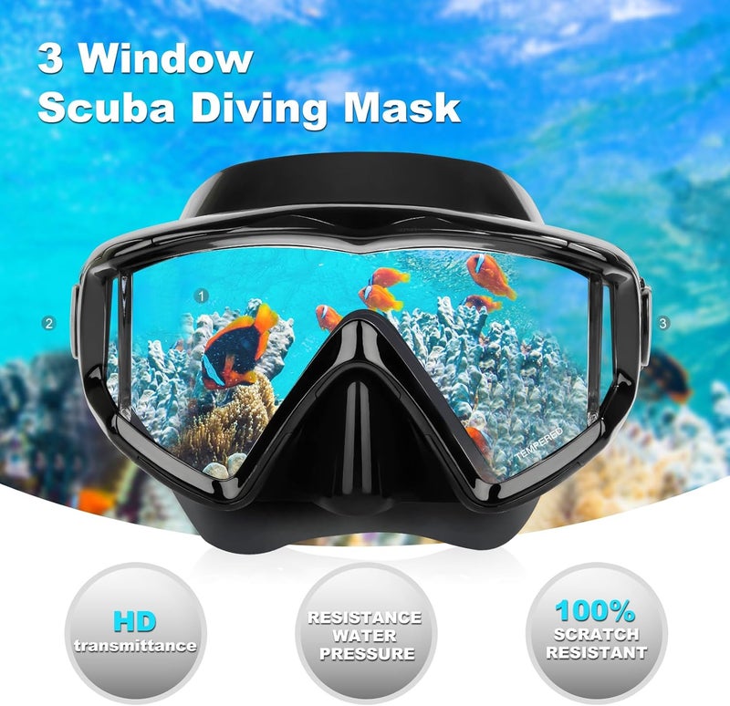 EXP VISION Schnorchelset Schnorchelausrstung fr Erwachsene, Professionelle Anti-Beschlag-Schnorchelmaske, Trockenschnorchel Tauchmaske fr Freitauchen,Schnorcheln,Schwimmen - Image 2