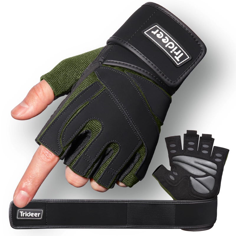 Trideer Weight Lifting Gloves for Women Men with Wrist Support, Workout Gloves Women Full Palm Protection for Gym Training, Fitness, Weightlifting & Pull Ups - Image 1