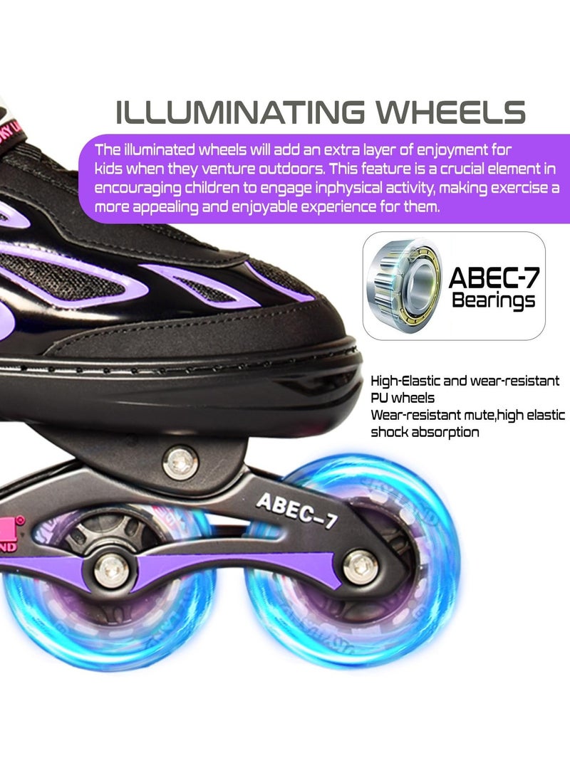 Sky Land Adjustable Roller Skate Shoes For Kids & Teens| Professional & Comfortable Inline Skating Shoes With 8 Lighting Wheels For Girls  - Image 5