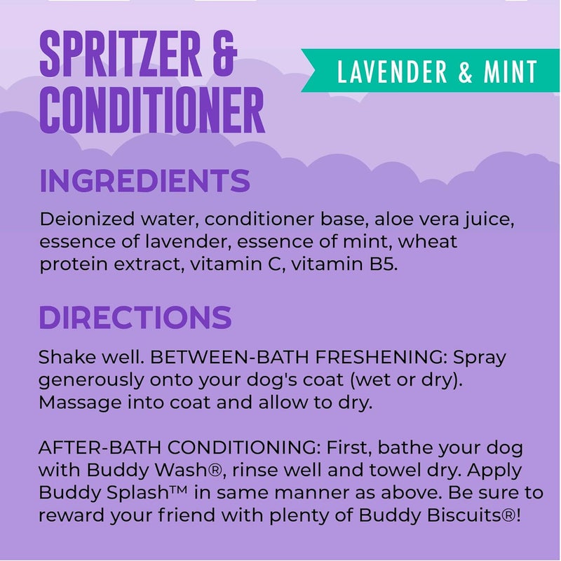 BUDDY BISCUITS Splash Spritzer & Conditioner for Dog Grooming - Lavender & Mint, 4 Oz. - Image 3