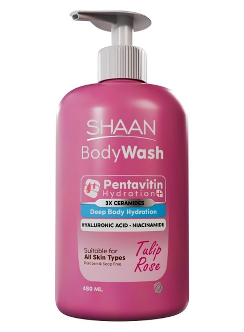 شان غسول مرطب للجسم بريحة  زهرة التيوليب 480 مل