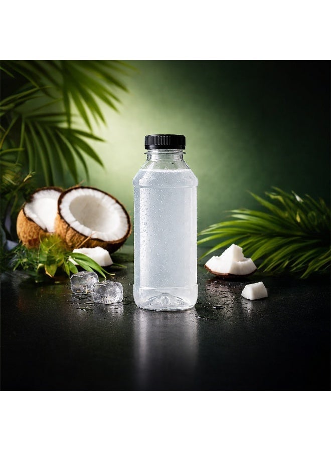 IDEAL PACK زجاجة بلاستيكية شفافة سعة 500 مل مع غطاء لولبي أسود - 0.5 لتر - Image 3