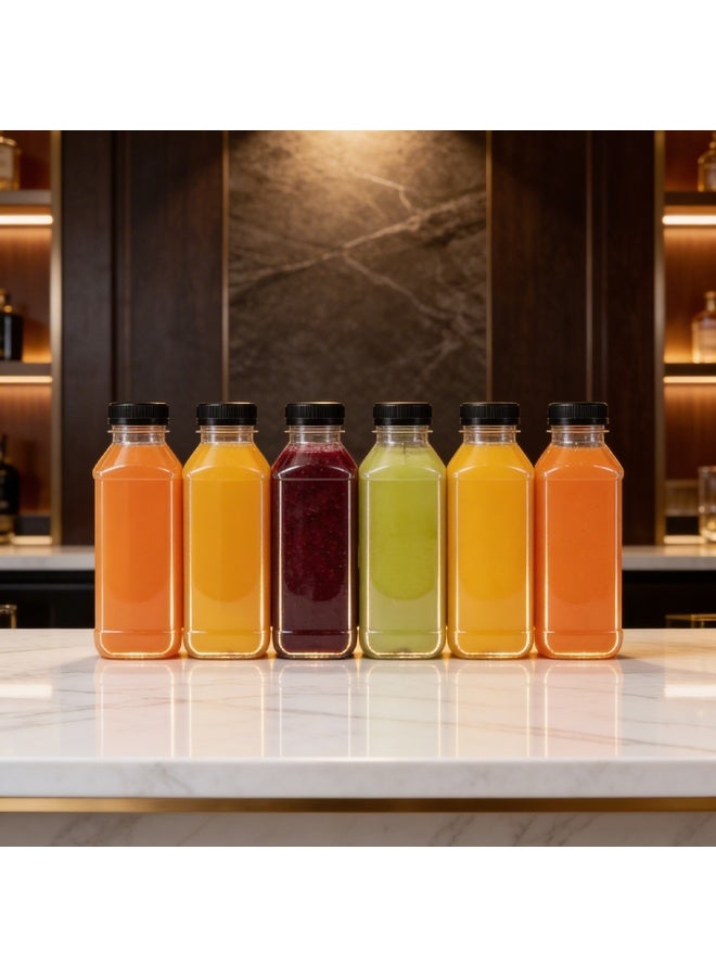 IDEAL PACK زجاجة بلاستيكية شفافة سعة 500 مل مع غطاء لولبي أسود - 0.5 لتر - Image 4