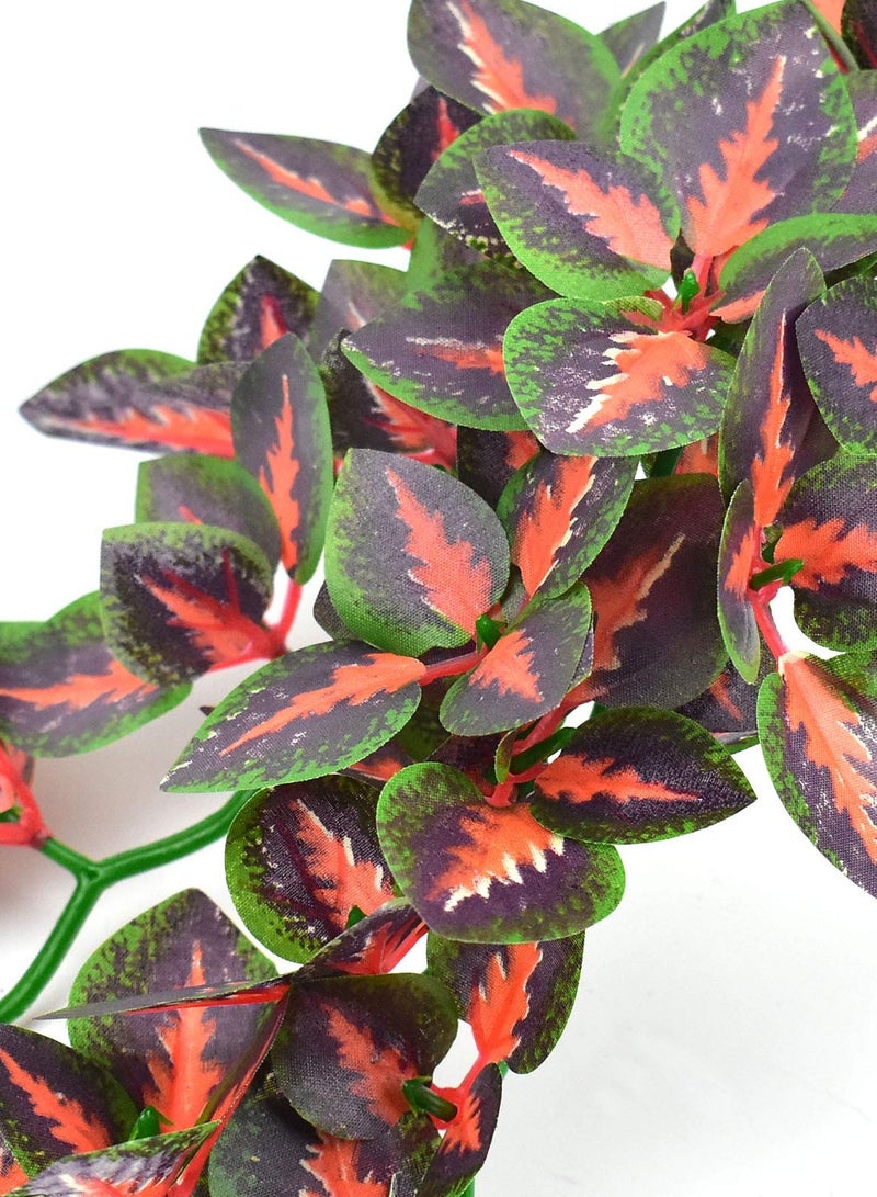 Reptile Plants, Vibrant Hanging Amphibian Plants with Suction Cup for Snake, Bearded Dragons, Toads, Hermit Crab Tanks , Perfect Habitat Decorations for Your Pet Reptiles