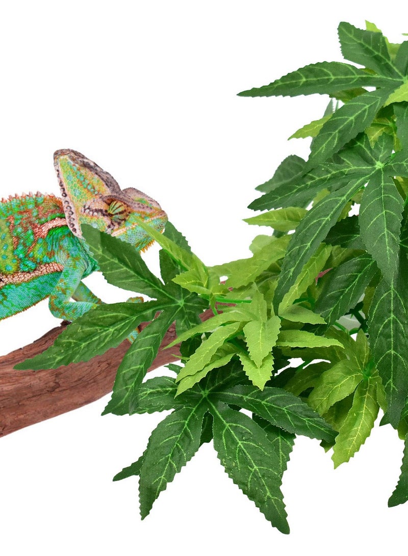 Reptile Plants, Vibrant Hanging Amphibian Plants with Suction Cup for Snake, Bearded Dragons, Toads, Hermit Crab Tanks , Perfect Habitat Decorations for Your Pet Reptiles