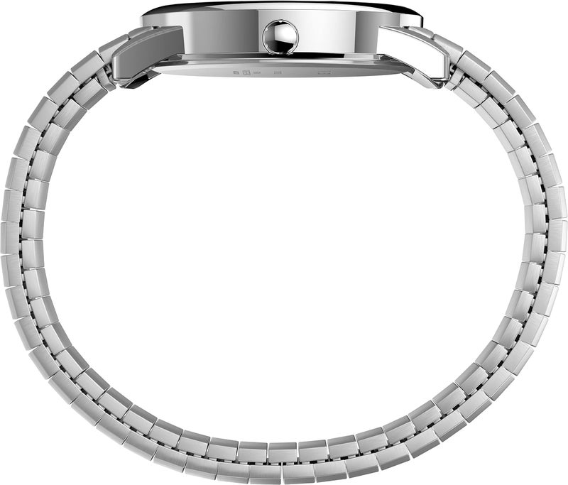 Timex Men's Easy Reader 35mm Watch – Silver-Tone Case White Dial with Silver-Tone Tapered Expansion Band - Image 2