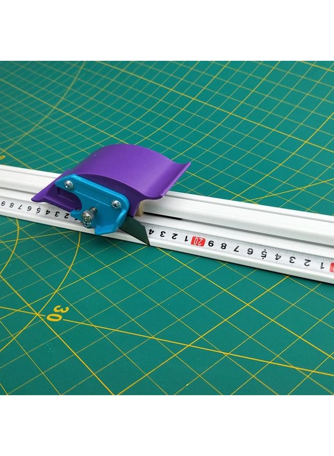 KT Plate Sliding Cutting Ruler 33.46 Inch Safety Cutting Tool for Paper Leather Ergonomic Design with Precision Measurement Prevents Hand Injury Misalignment Ideal for Crafting DIY Projects Metallic Desk Ruler - Image 5
