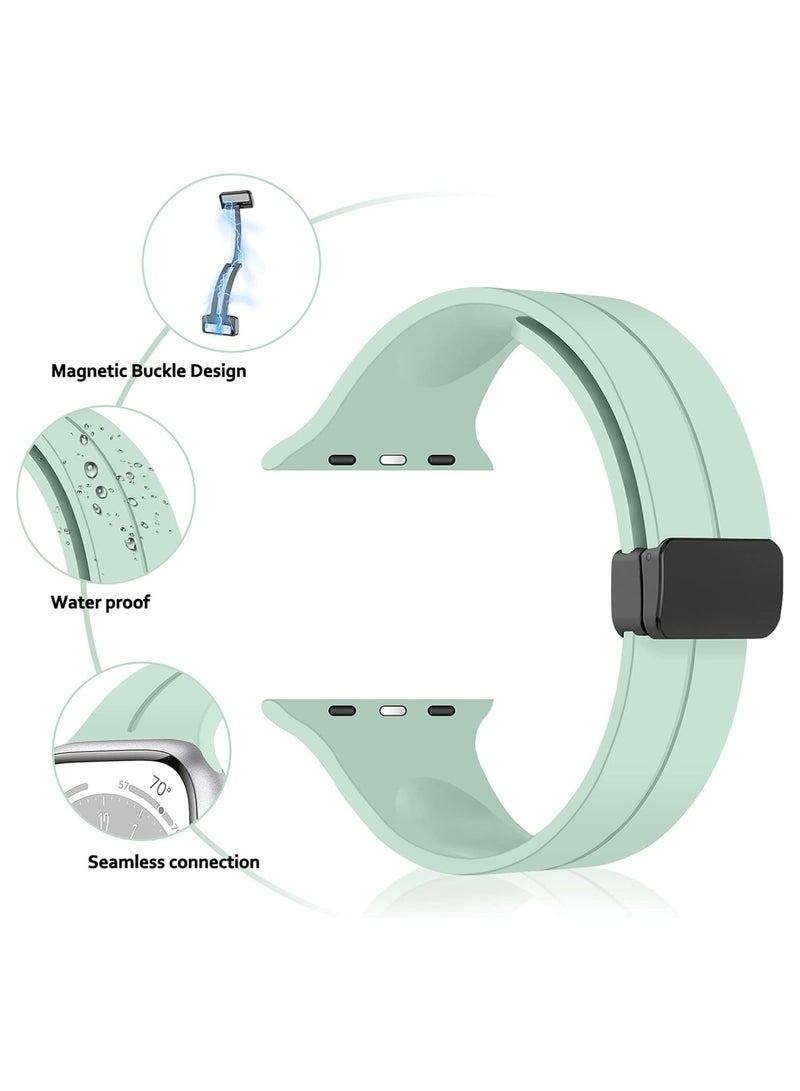 LEDIN Magnetic Silicone Watch Band 38mm/40mm/41m Quick Release Strap for Men & Women Soft Skin Friendly Sport Replacement Band for Smartwatch & Analog Watches Durable, Waterproof, Magnetic Folding Clasp for All-Day Comfort - Image 2