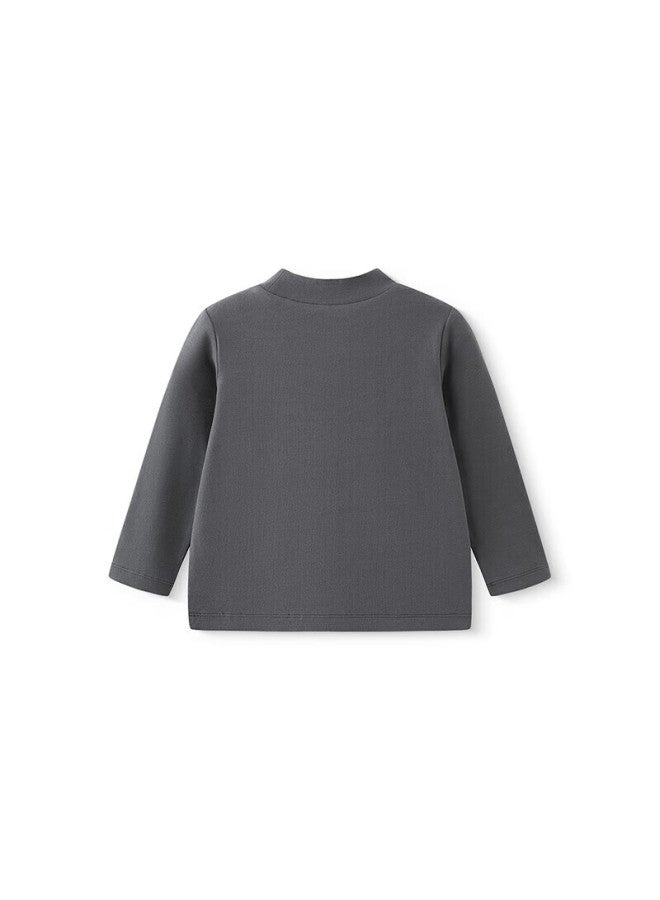 Yeehoo Children's Long Sleeve Basic Pullover T-shirt Solid Color Spring And Autumn Boys Girls Kids - Image 3