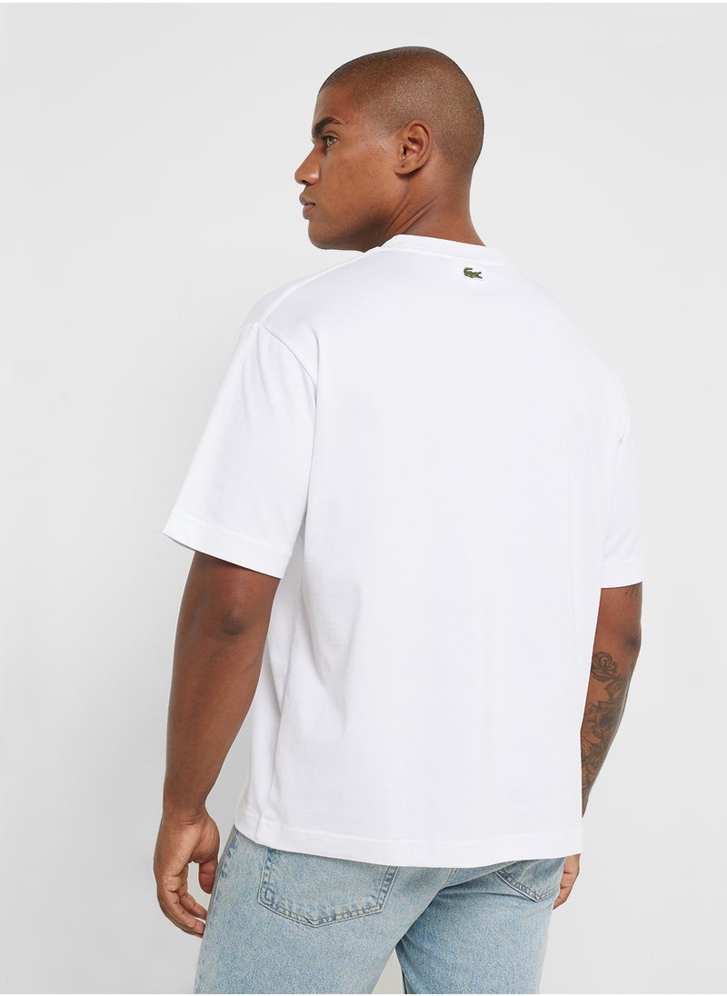 LACOSTE Logo Graphic Crew Neck Short Sleeve T-Shirt  - Image 2
