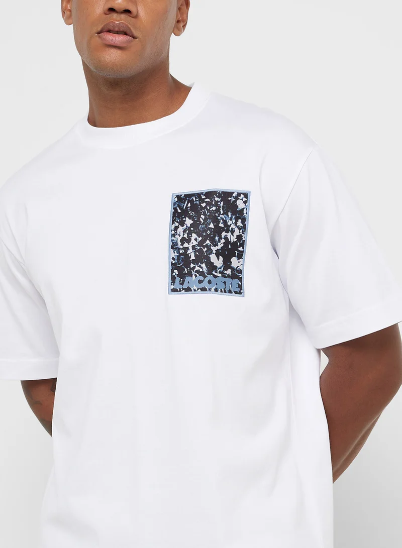 LACOSTE Logo Graphic Crew Neck Short Sleeve T-Shirt