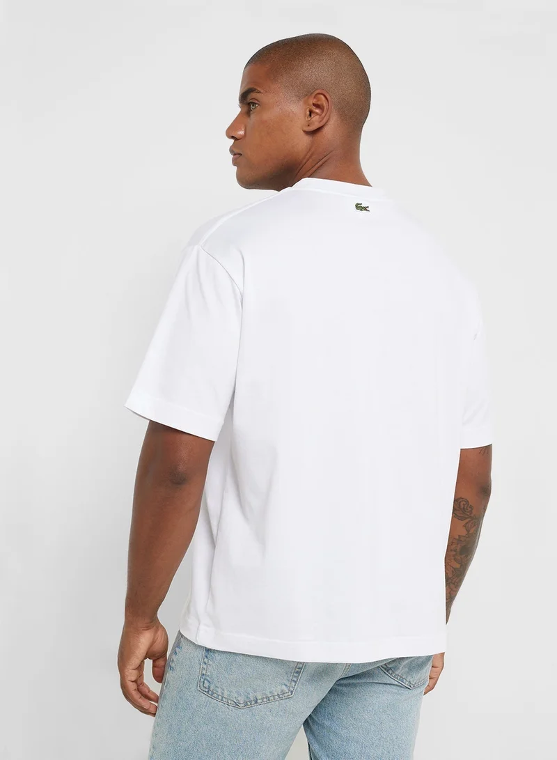 LACOSTE Logo Graphic Crew Neck Short Sleeve T-Shirt