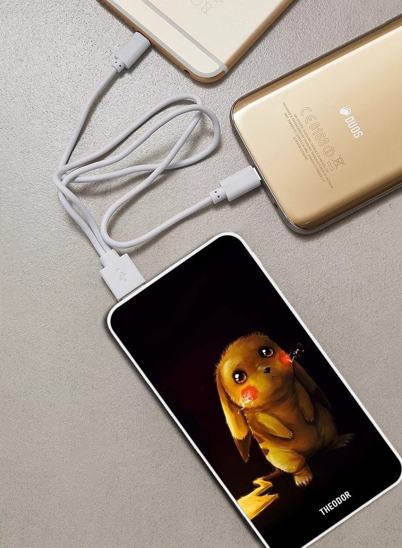 Theodor 10,000 mAh Super Fast Charging Ultra Compact Power Bank with Quick Charge & Power Delivery, Portable Charger For iPhone and Android Cute Yellow Cartoon - Image 2