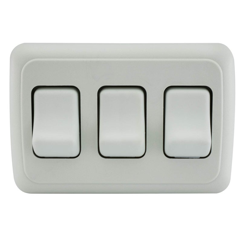 American Technology Components Triple SPST On-Off Switch with Bezel, 12-Volt, for RV, Trailer, Camper (White) - Image 2
