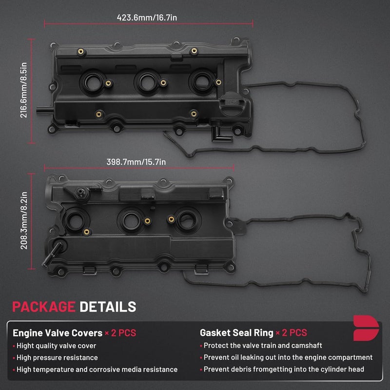 BDFHYK Engine Valve Cover Set for Nissan Altima, Maxima, Murano 3.5L I35 (2002-2007) - Image 5