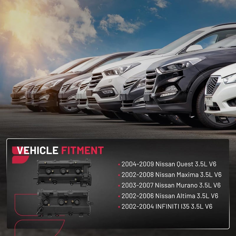 BDFHYK Engine Valve Cover Set for Nissan Altima, Maxima, Murano 3.5L I35 (2002-2007) - Image 2