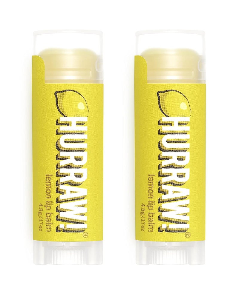 Hurraw Lemon Lip Balm 2 Pack Organic Certified Vegan Cruelty and Gluten Free NonGMO 100 Natural Ingredients Bee Shea Soy and Palm Free Made in USA