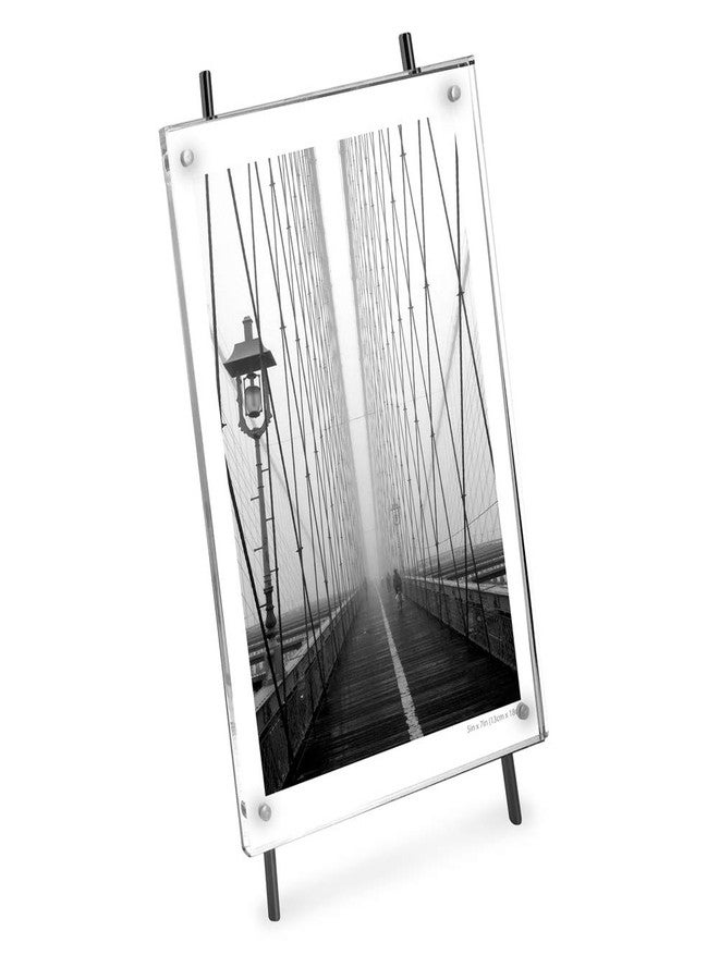 Isaac Jacobs 5x7 Black Magnetic Acrylic Metal Easel Frame (5x7 Vertical) (Black) - Image 3