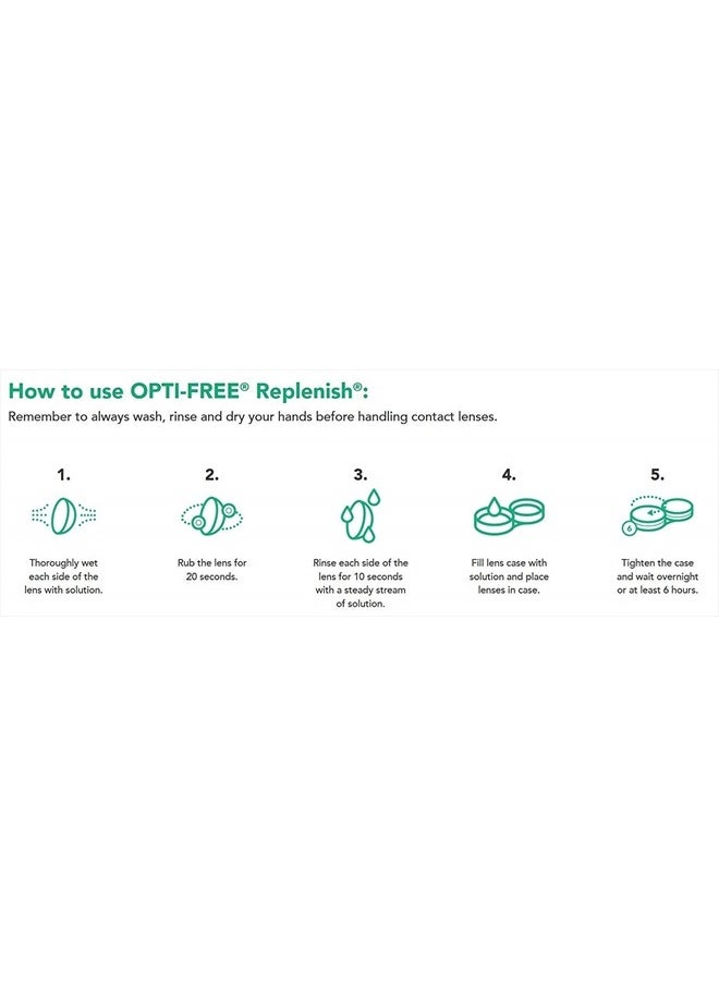 Opti-Free - Replenish Multi-Purpose Disinfecting Solution with Lens Case, Twin Pack, 10-Fluid Ounces Each - 2 Count(Pack of 1) - Image 1