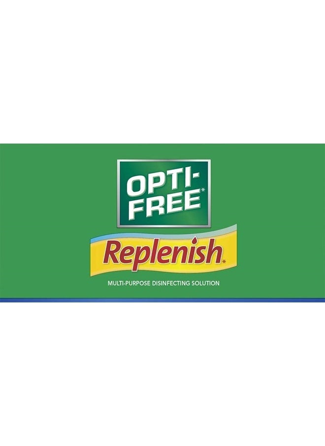Opti-Free - Replenish Multi-Purpose Disinfecting Solution with Lens Case, Twin Pack, 10-Fluid Ounces Each - 2 Count(Pack of 1) - Image 1