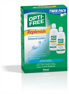 Opti-Free Replenish Multi-Purpose Disinfecting Solution with Lens Case, Twin Pack, 10-Fluid Ounces Each - 2 Count(Pack of 1)  - Image 3