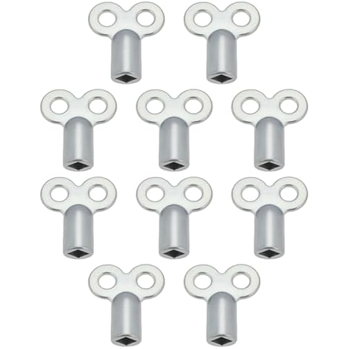 PACK OF 10 5 MM SQUARE RADIATOR BLEED VALVE KEYS, METAL KEY, RADIATOR VALVE, CLOCK KEY FOR BLEEDING AND BLEEDING RADIATORS FOR HEATING SYSTEMS IN THE HOME - Image 1