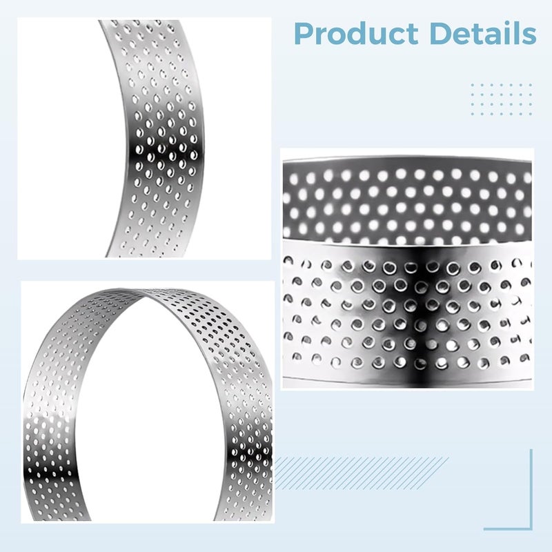 12 Pcs Baking Tart Rings, 1.98 in Stainless Steel Mousse Molds, Ideal for Quiche, Pie; Easy to Clean - Image 2