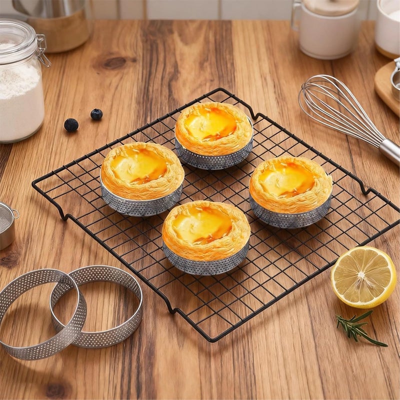 12 Pcs Baking Tart Rings, 1.98 in Stainless Steel Mousse Molds, Ideal for Quiche, Pie; Easy to Clean - Image 3
