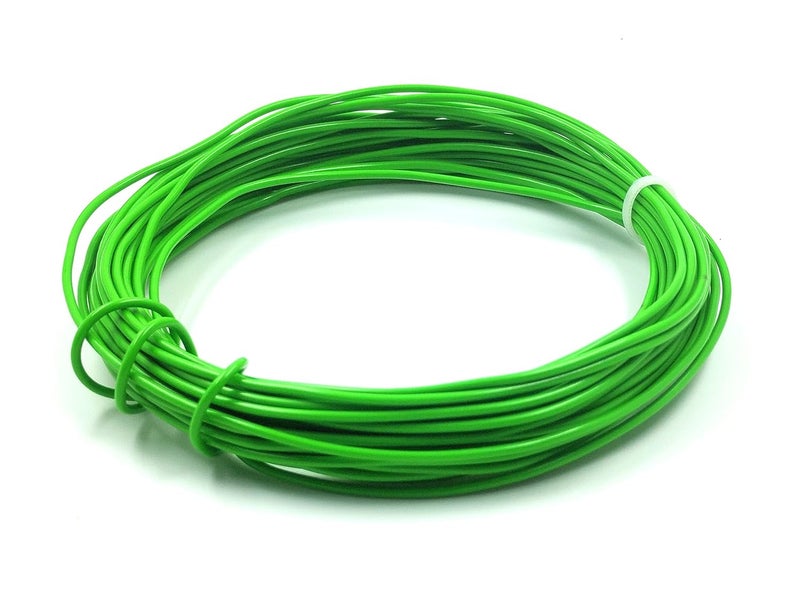 INVENTO 3mtr 20 AWG 05 sqmm 15A Tinned Copper PVC Wire Flexible Green Cable 17mm Dia High Temperature for DIY - Image 1