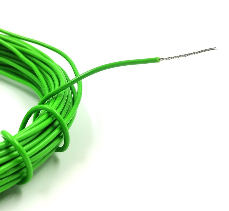 INVENTO 3mtr 20 AWG 05 sqmm 15A Tinned Copper PVC Wire Flexible Green Cable 17mm Dia High Temperature for DIY - Image 2