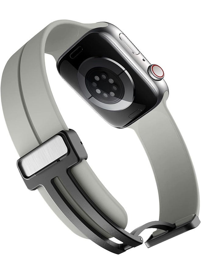 LEDIN Universal Magnetic Silicone Watch Band – Quick Release Sport Strap 38/40/41mm, Waterproof Replacement Band for Smartwatches & Analog Watches(Grey) - Image 3