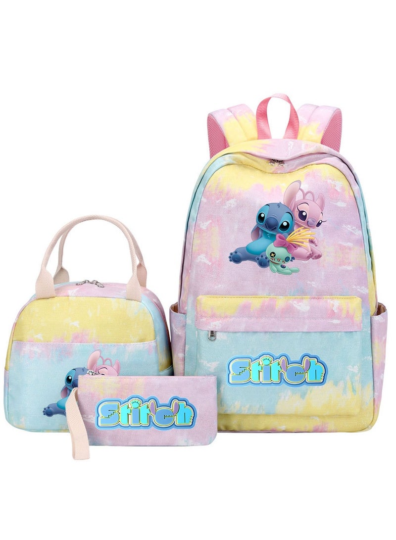 Stitch Cartoon Backpack Three-Piece Set