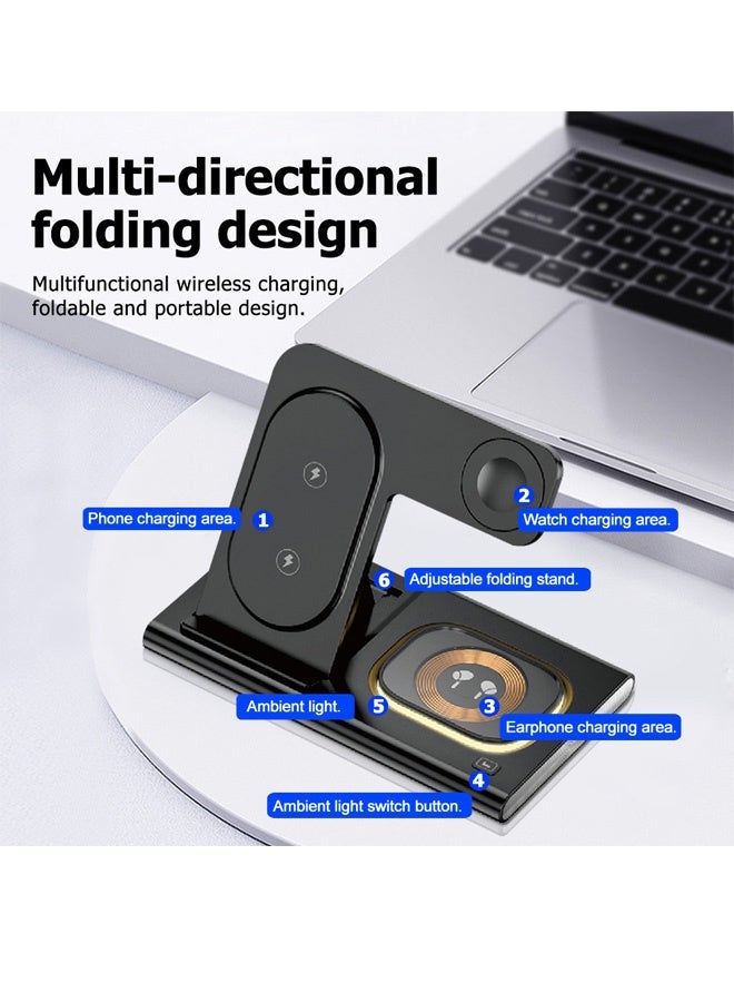 4 in 1 Magnetic & Night Light Foldable Wireless Charging Station - Image 4