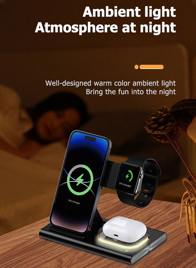 4 in 1 Magnetic & Night Light Foldable Wireless Charging Station - Image 5