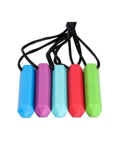 Thoraya 5pcs Chew Necklace Food Grade Silicone Sensory Chew Necklace for Autistic ADHD SPD Oral Exercises  - Image 4