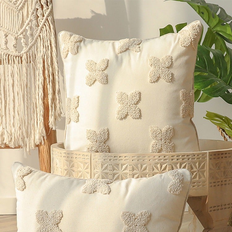 Embroidery Daisy Floral Pillow Cover - Image 4