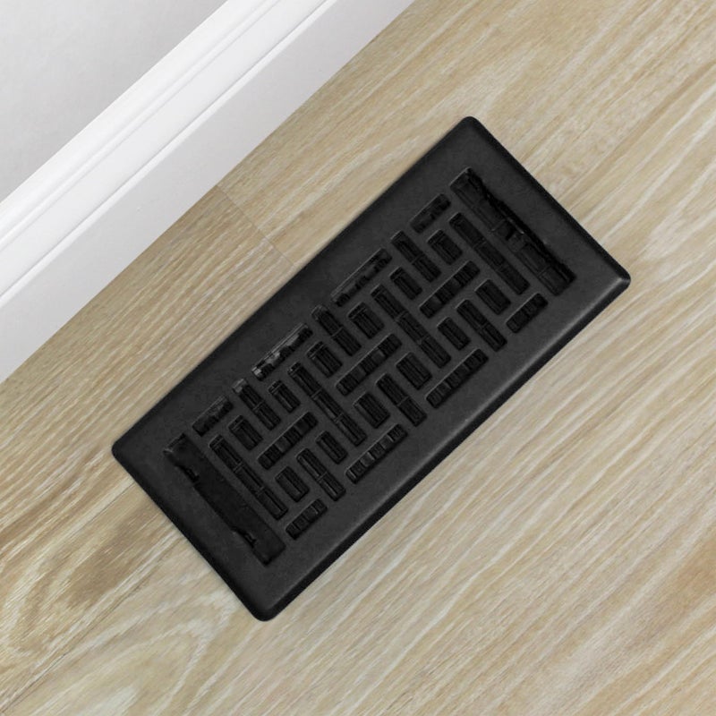 Decor Grates AJH410-BLK Oriental Floor Register, 4x10 Inches, Textured Black - Image 5
