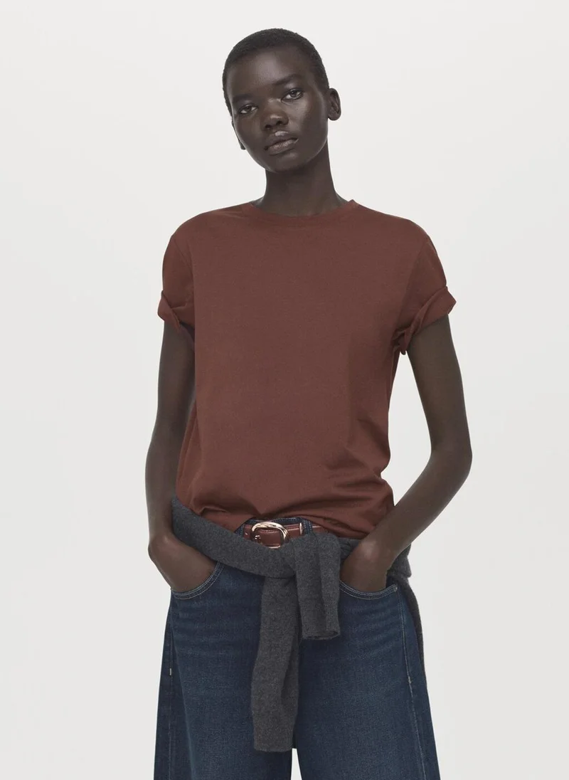 مانجو Short-sleeved cotton t-shirt