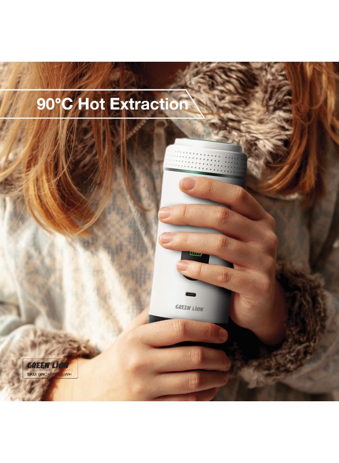 GREEN LION CAFFEX Coffee Maker 72W with Hot and Cold Extraction / 150mL Cup Capacity / 20 Bar Pump Pressure / 80mL Water Tank / 70 Sec Extraction / 4-5 Min Heating Time / Type-C Charging / LED Display - White - Image 4