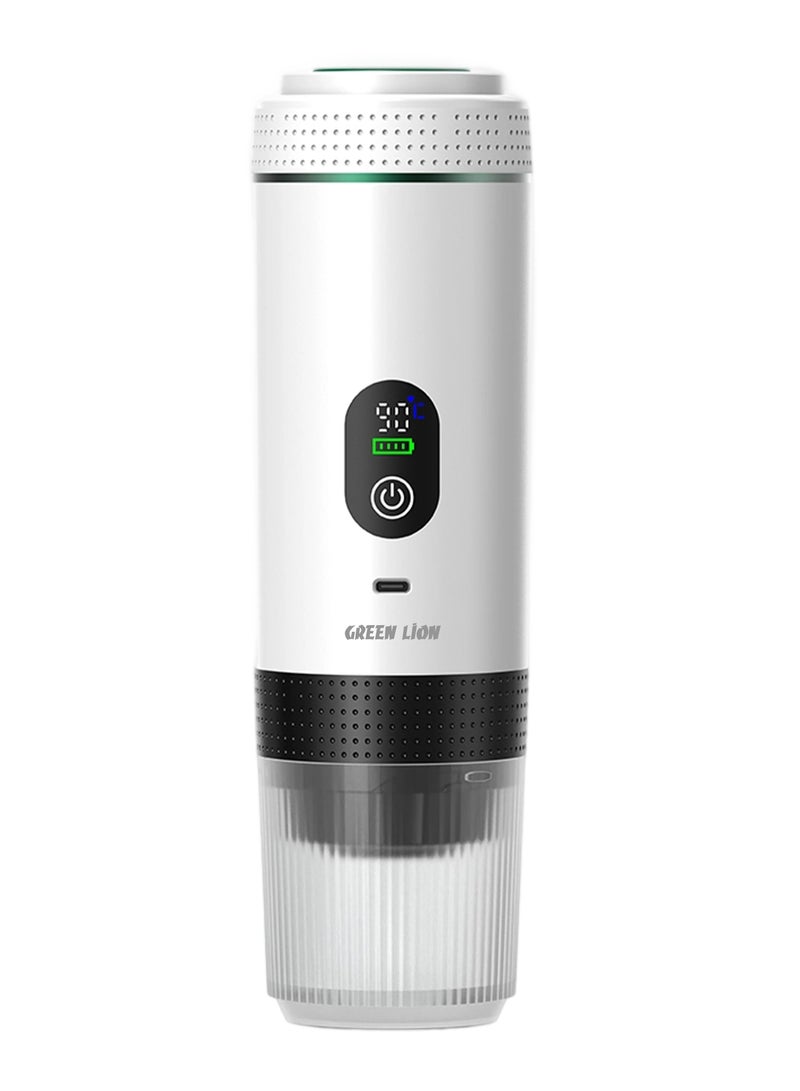 GREEN LION CAFFEX Coffee Maker 72W with Hot and Cold Extraction / 150mL Cup Capacity / 20 Bar Pump Pressure / 80mL Water Tank / 70 Sec Extraction / 4-5 Min Heating Time / Type-C Charging / LED Display - White - Image 1