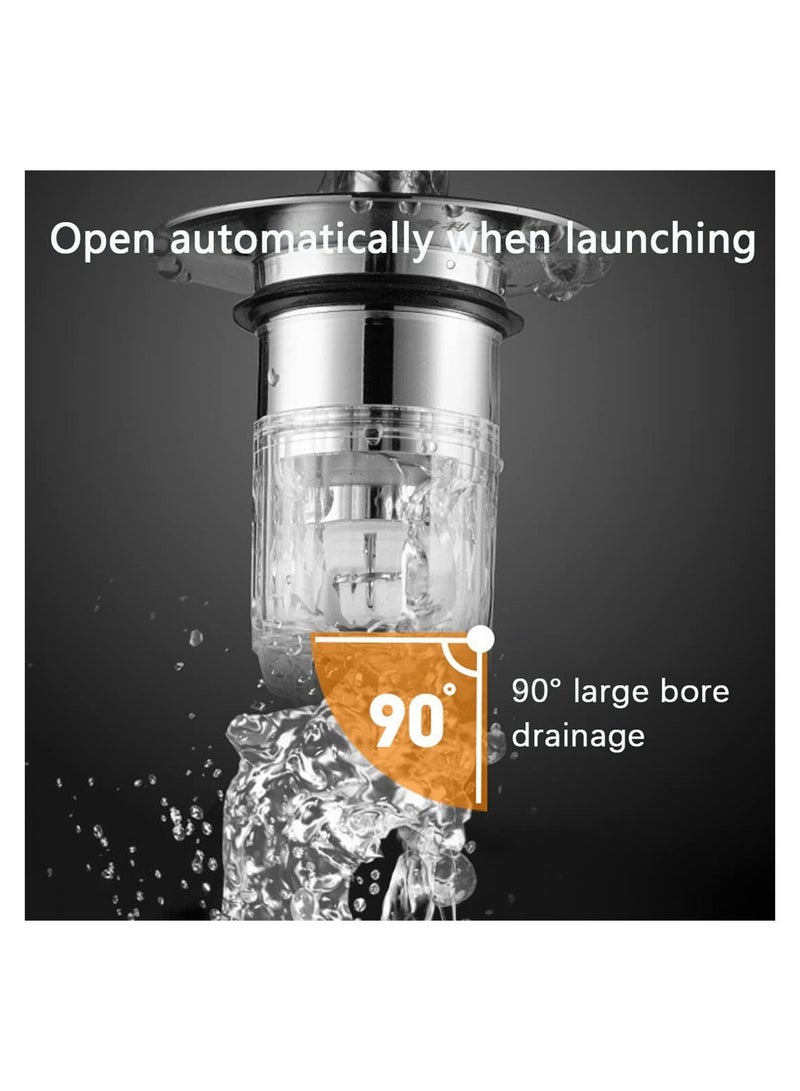 SYOSI 3PCS Universal Bathroom Sink Stopper, Pop Up Sink Plug, 2 in1 Universal Washbasin Water Head Leaking Stopper for 1.3~1.57in, Bathroom Sink Plug Pop-up Drain Filter - Image 5