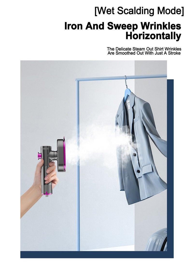ET-LIFE - 2-In-1 Handheld Steamer, Compact and 90°Foldable, Ready to Use in ˜20 Seconds, No Ironing Board Needed HB-601 Grey - Image 1