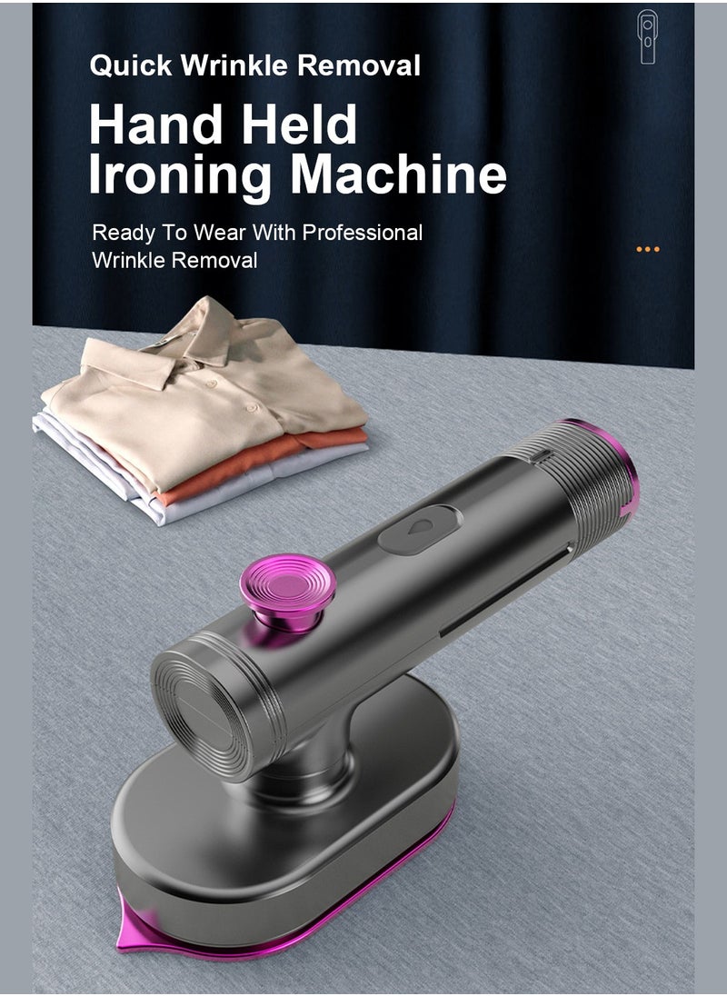 ET-LIFE - 2-In-1 Handheld Steamer, Compact and 90°Foldable, Ready to Use in ˜20 Seconds, No Ironing Board Needed HB-601 Grey - Image 1