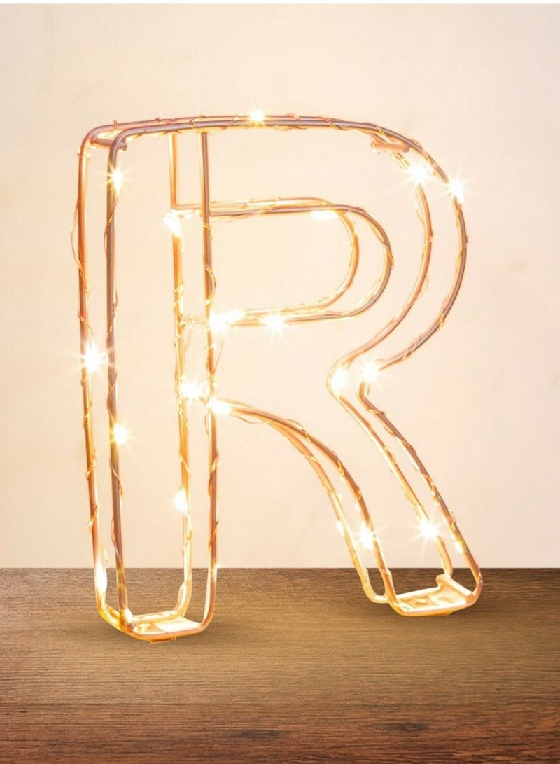 سلة حرف R مضيء لون ذهبي - Image 1