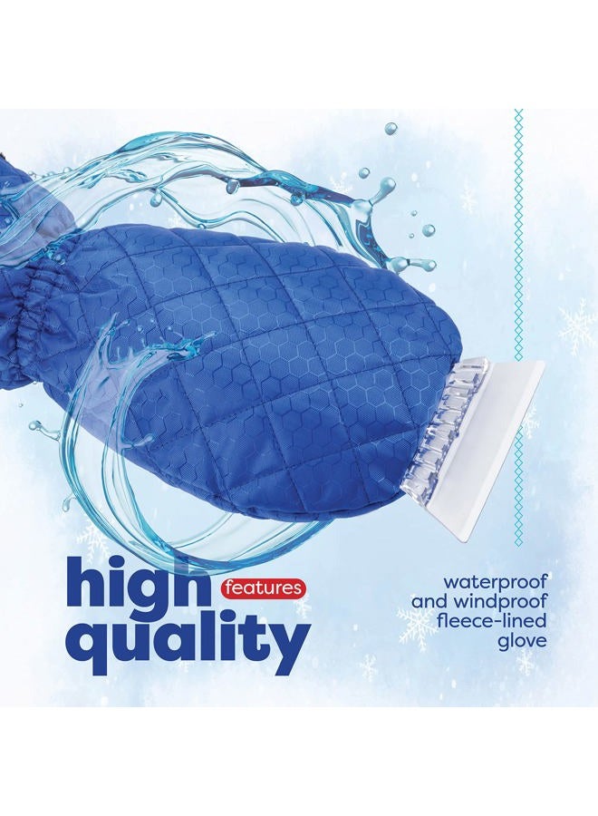 SCRUBIT Ice Sc with Glove - Car Windshield Sc for Ice and Snow w/Fleece Mitt - Quickly Scrape and Remove Snow While Staying Warm - Waterproof & Windproof - Car Sc Snow Brush (Blue) - Image 5