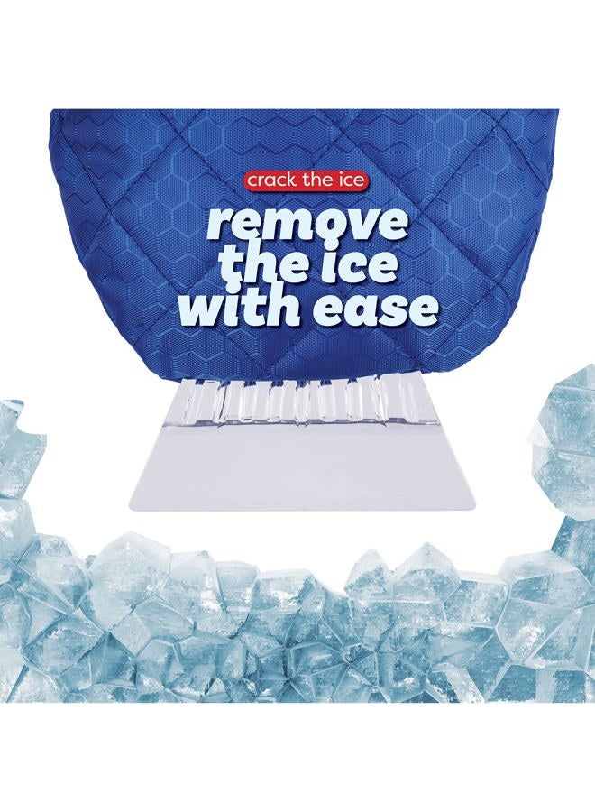 SCRUBIT Ice Sc with Glove - Car Windshield Sc for Ice and Snow w/Fleece Mitt - Quickly Scrape and Remove Snow While Staying Warm - Waterproof & Windproof - Car Sc Snow Brush (Blue) - Image 2