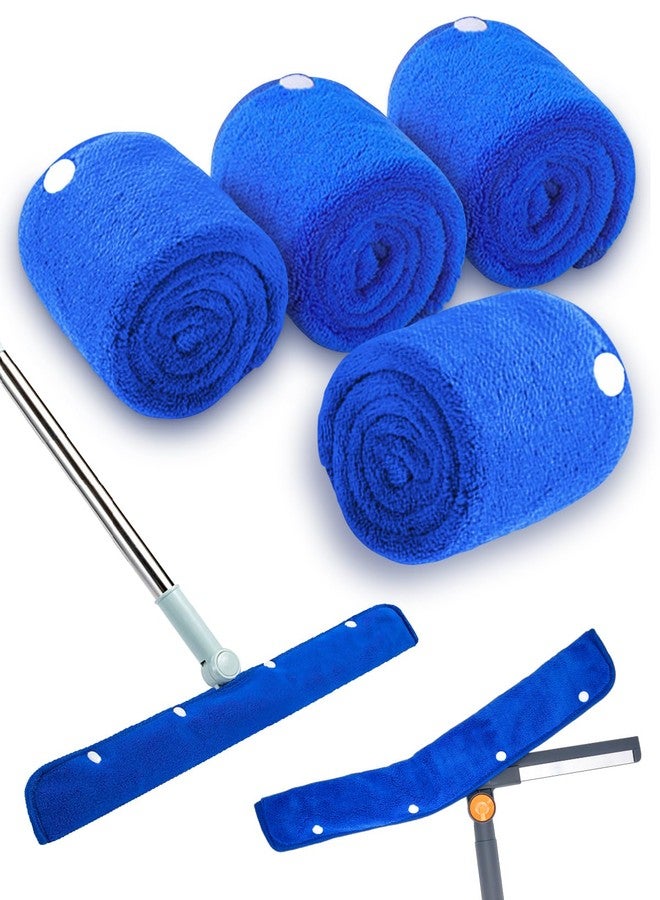 RuannoClean Floor Squeegee Pads, Microfiber, 45cm, 4 Pack, Blue, Mop Replacement Pads, Floor, Wall - Image 1