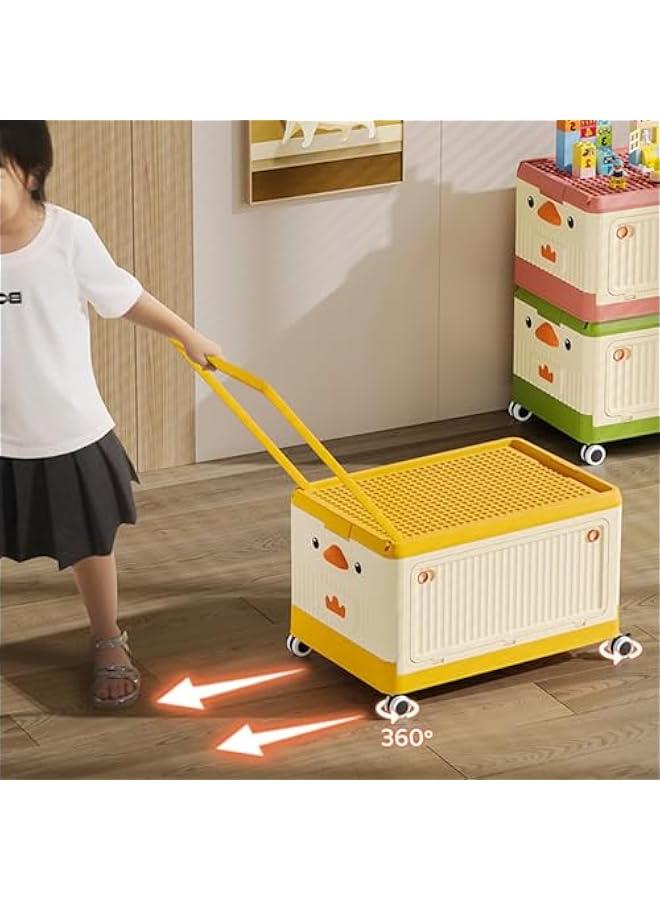 ميكسد لعبة تخزين مربع ، 16.5 بوصة قابلة للطي تخزين مربع ، مع تغطية عجلة مقبض ، سوبر كبيرة لعبة تخزين مربع سلة ، لعبة ، والملابس ، والكتب ، ودور الحضانة ، غرفة ألعاب ( الوردي ) - Image 4