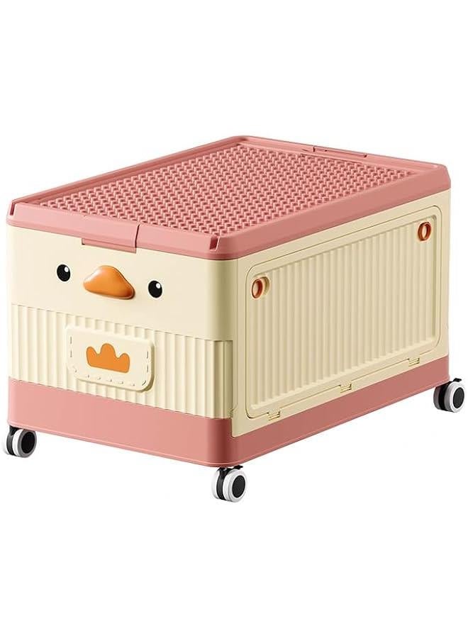 ميكسد لعبة تخزين مربع ، 16.5 بوصة قابلة للطي تخزين مربع ، مع تغطية عجلة مقبض ، سوبر كبيرة لعبة تخزين مربع سلة ، لعبة ، والملابس ، والكتب ، ودور الحضانة ، غرفة ألعاب ( الوردي ) - Image 1